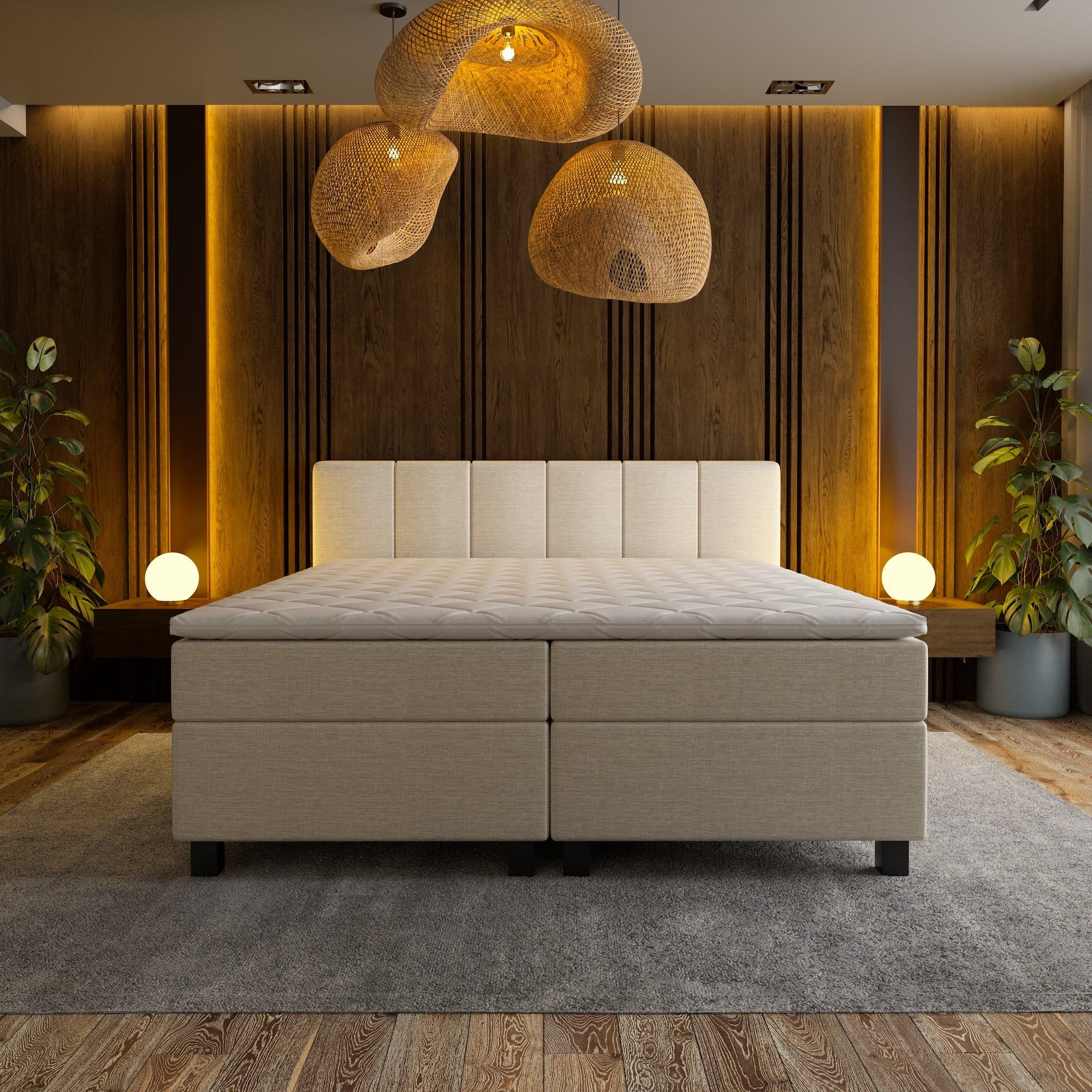 Mörgenn Boxspring Madrid - Pocketvering - Alle kleuren - Alle maten - Inclusief Dekbed en Kussens