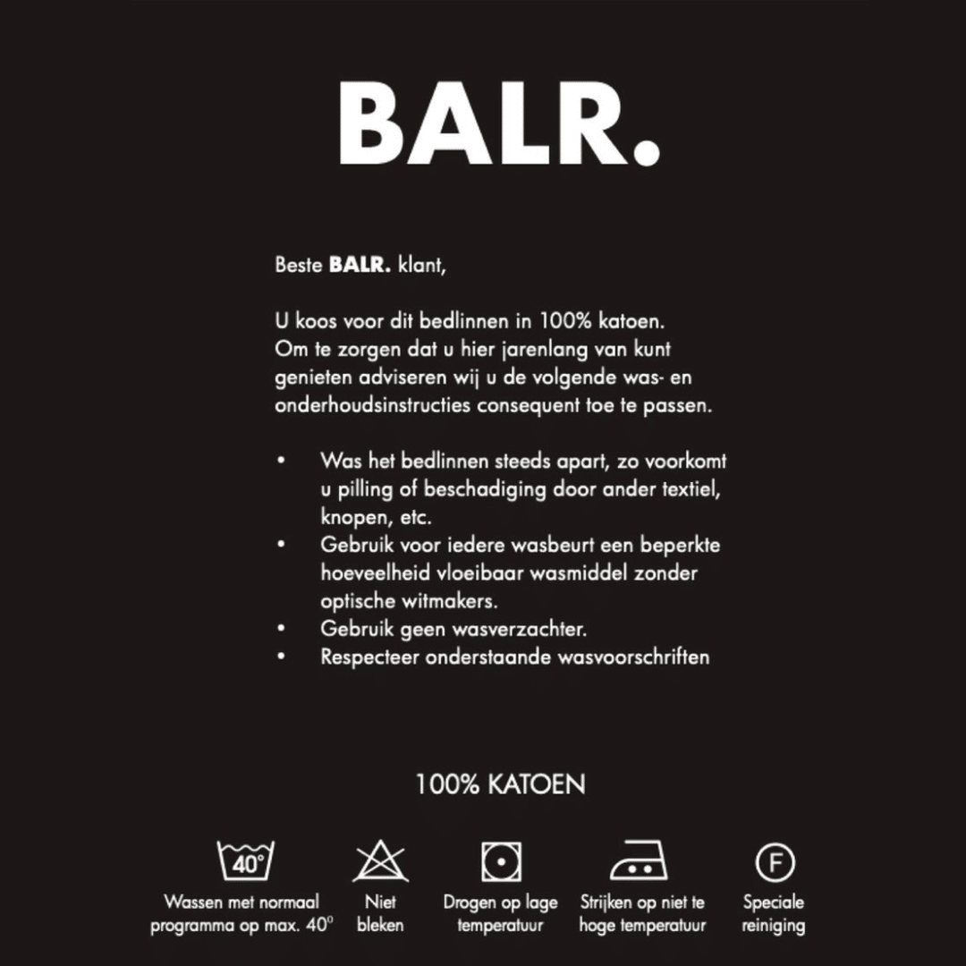 BALR Dekbedovertrek - Luxe kwaliteit - In Zwart of Wit - 3 Maten