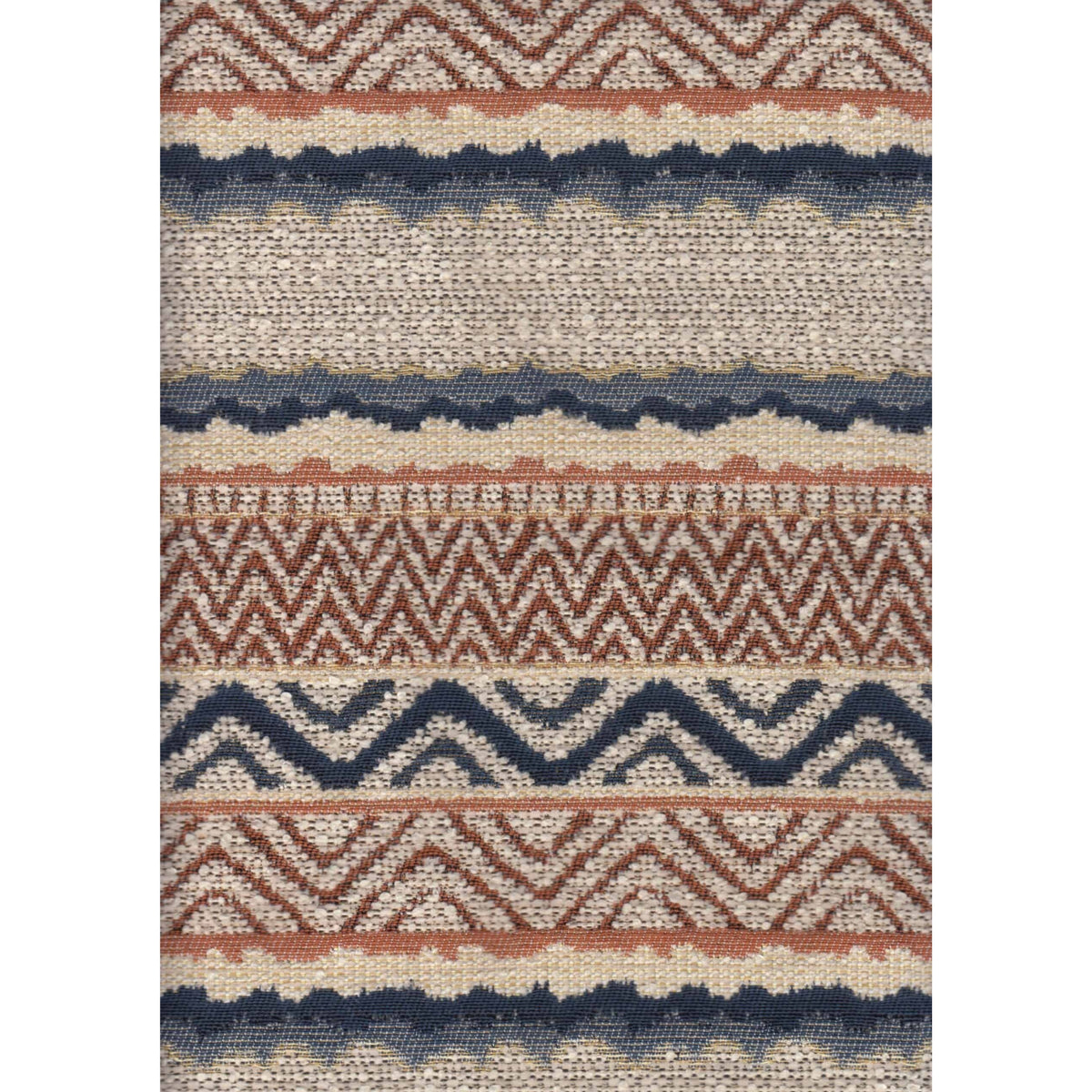 Mörgenn Poef Stripe Terra Blue - 9 maten - Handgemaakt in Nederland