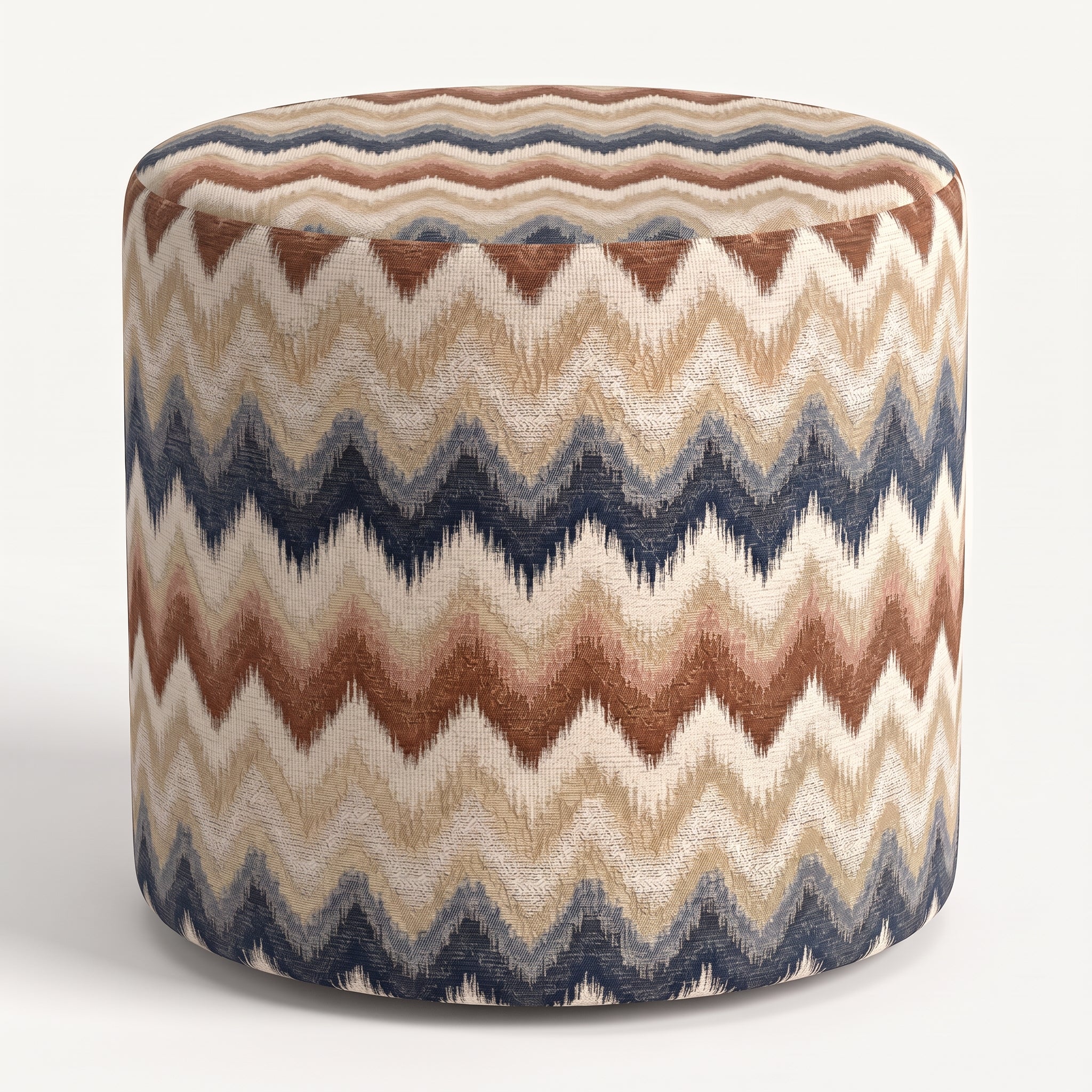 Mörgenn Poef Zigzag Terra Blue - 9 maten - Handgemaakt in Nederland