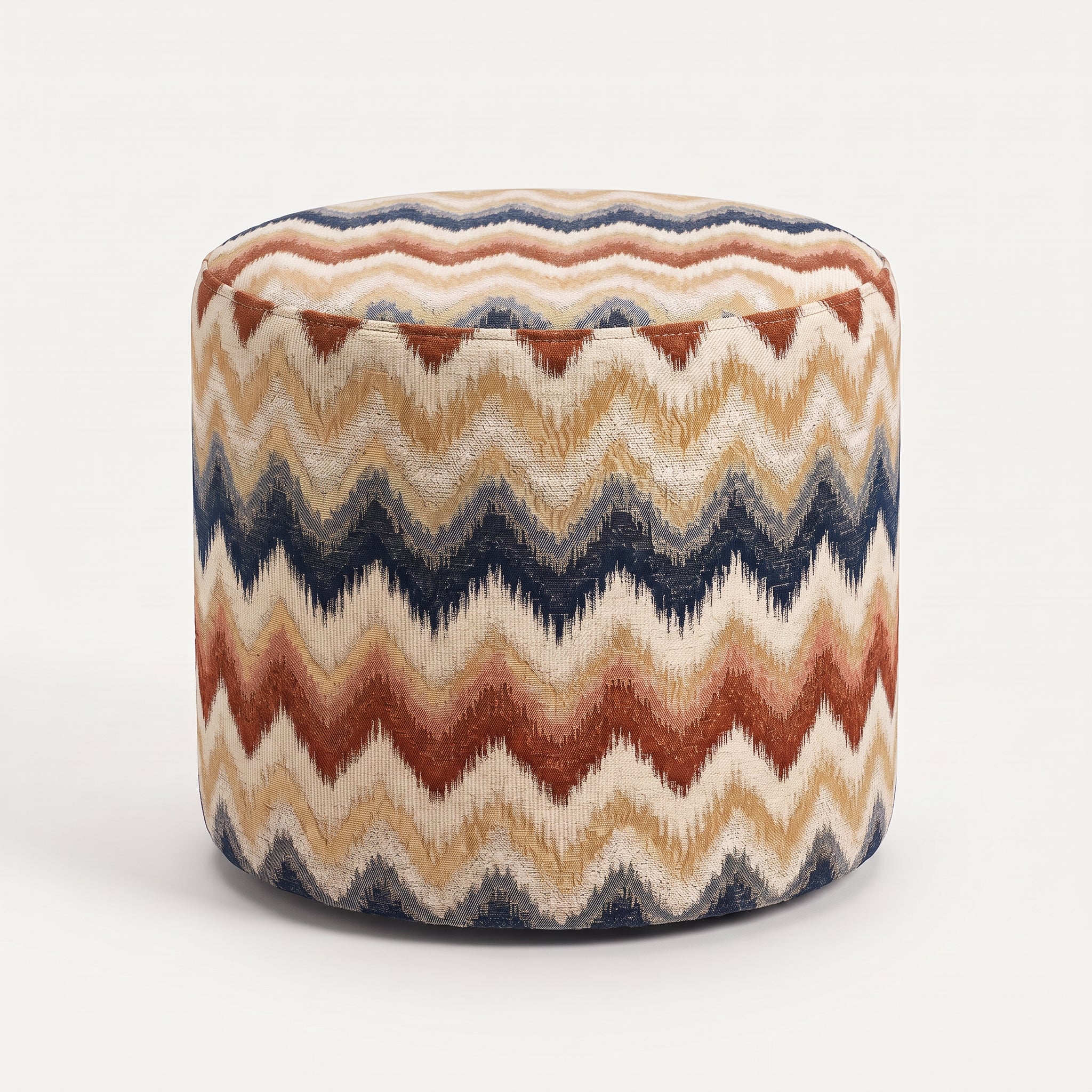Mörgenn Poef Zigzag Terra Blue - 9 maten - Handgemaakt in Nederland