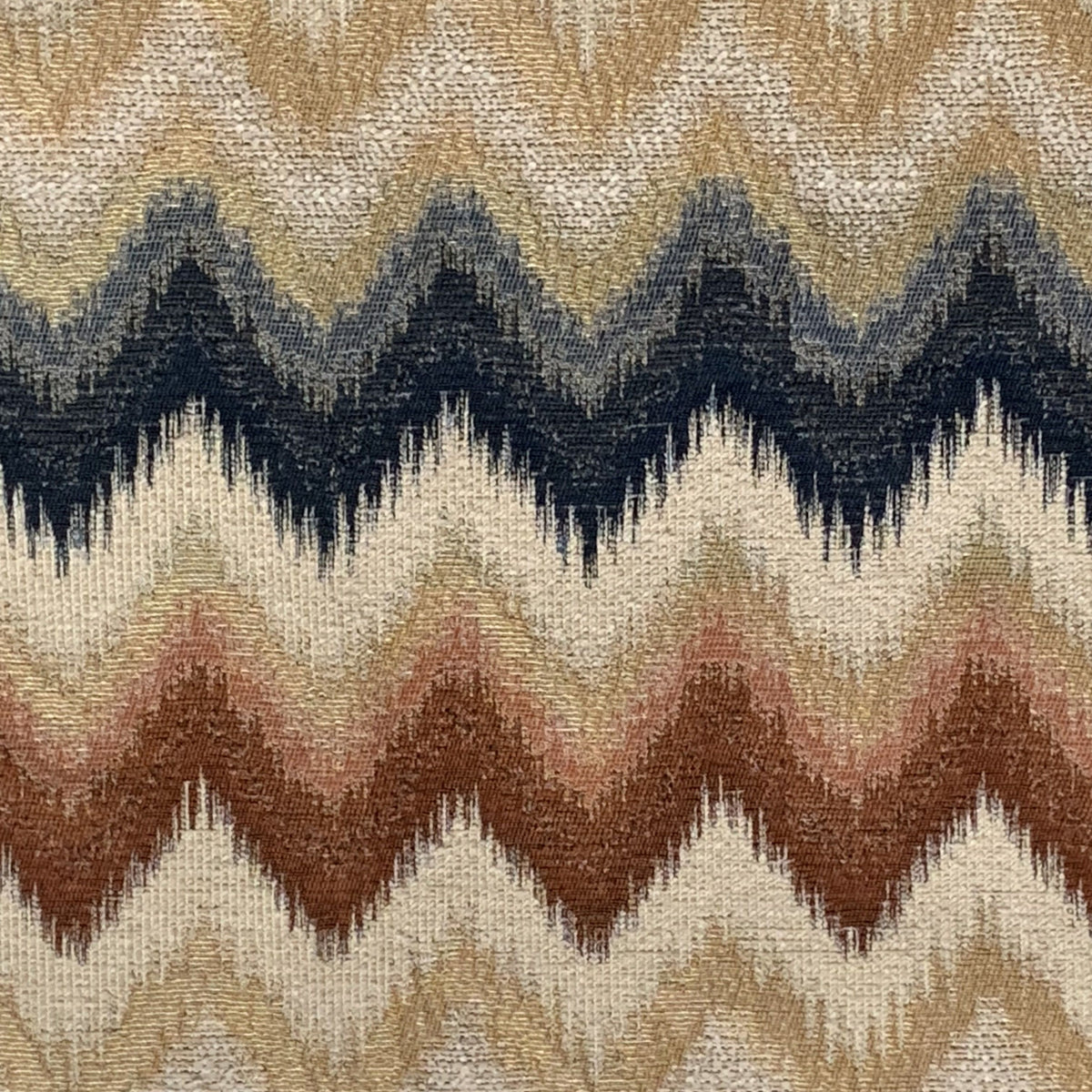 Mörgenn Poef Zigzag Terra Blue - 9 maten - Handgemaakt in Nederland