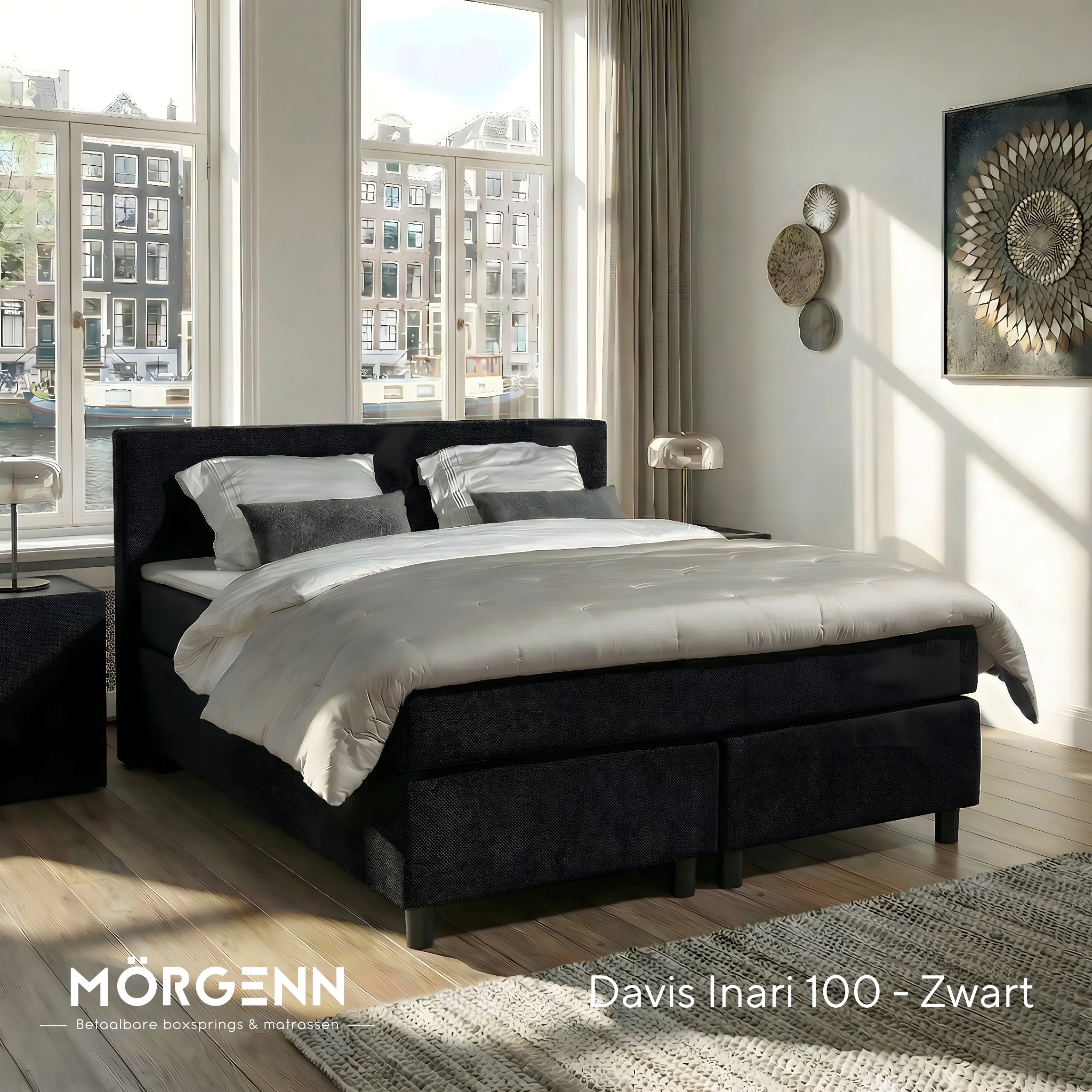 Mörgenn Boxspring Amsterdam - Pocketvering - Inclusief Dekbed en Kussens