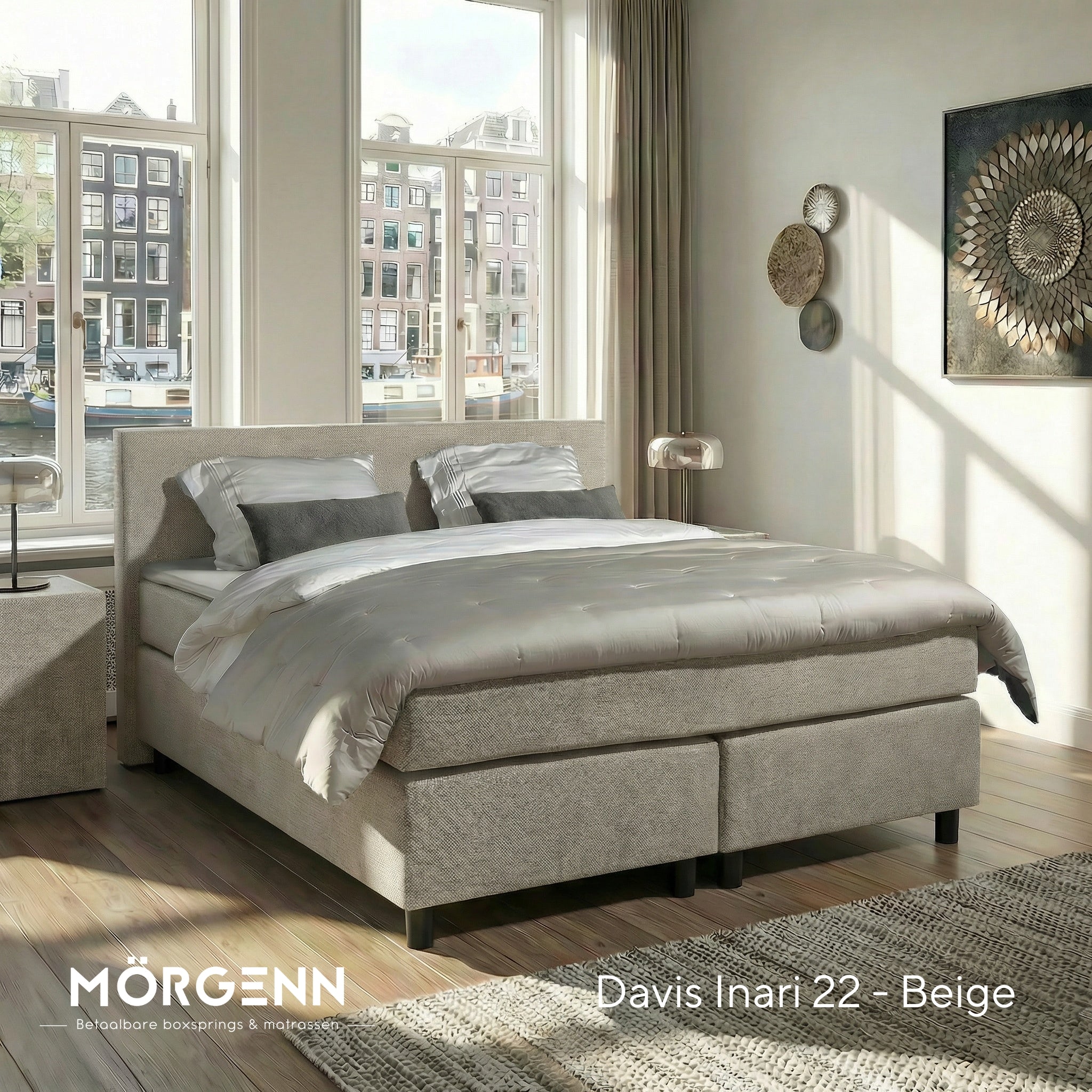 Mörgenn Boxspring Amsterdam - Pocketvering - Inclusief Dekbed en Kussens