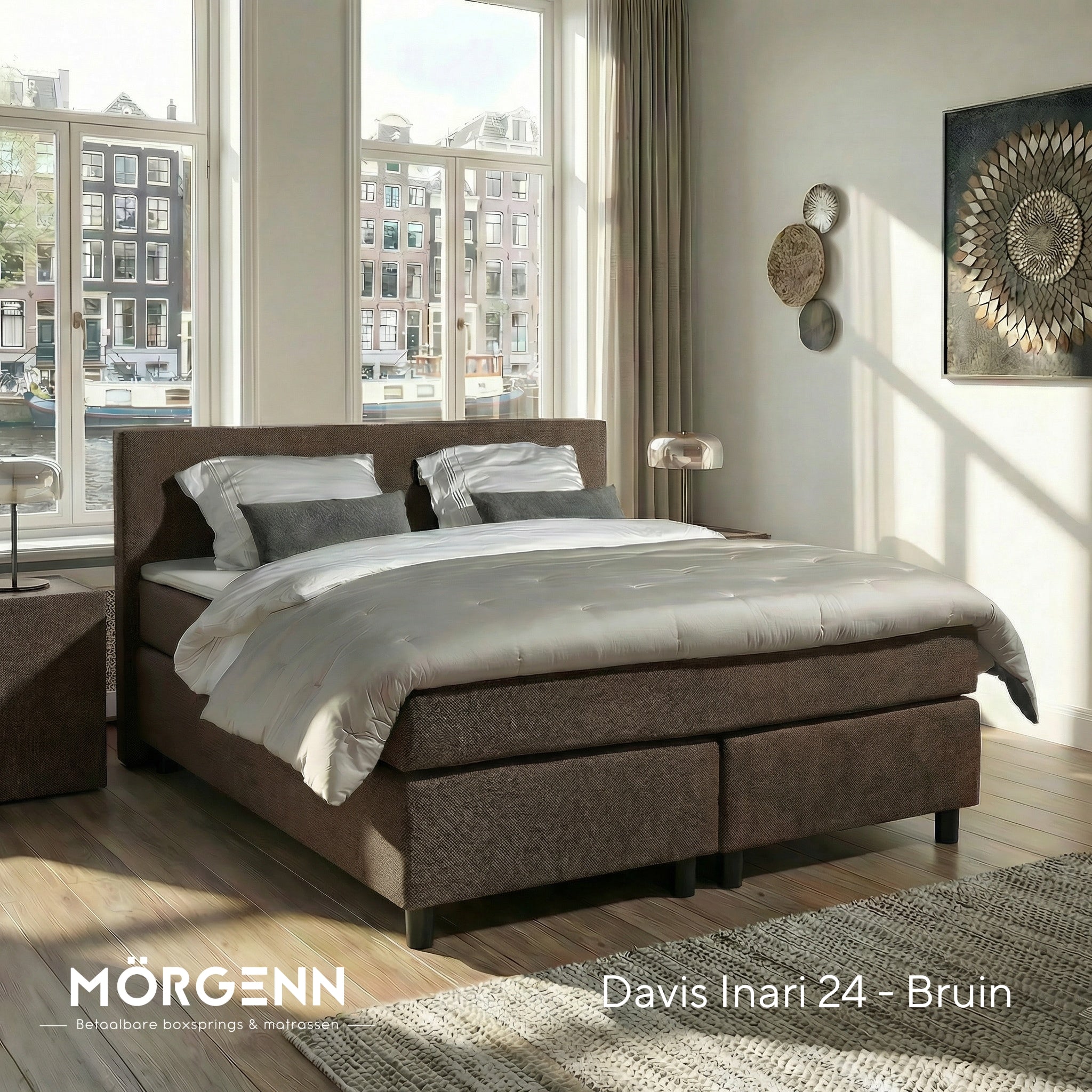Mörgenn Boxspring Amsterdam - Pocketvering - Inclusief Dekbed en Kussens
