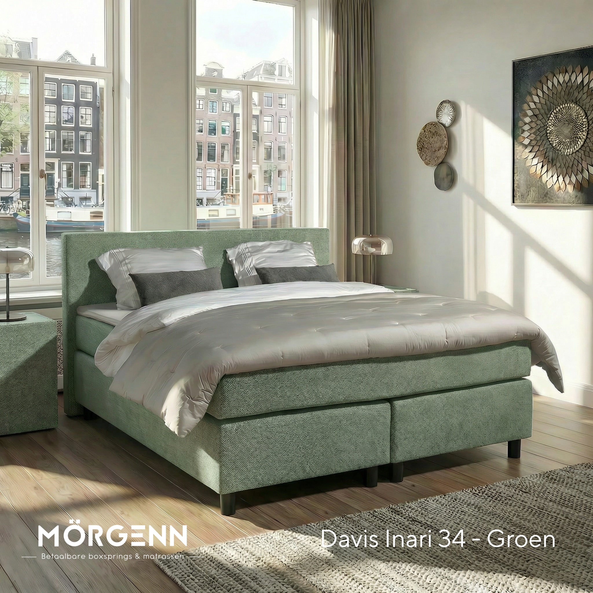 Mörgenn Boxspring Amsterdam - Pocketvering - Inclusief Dekbed en Kussens
