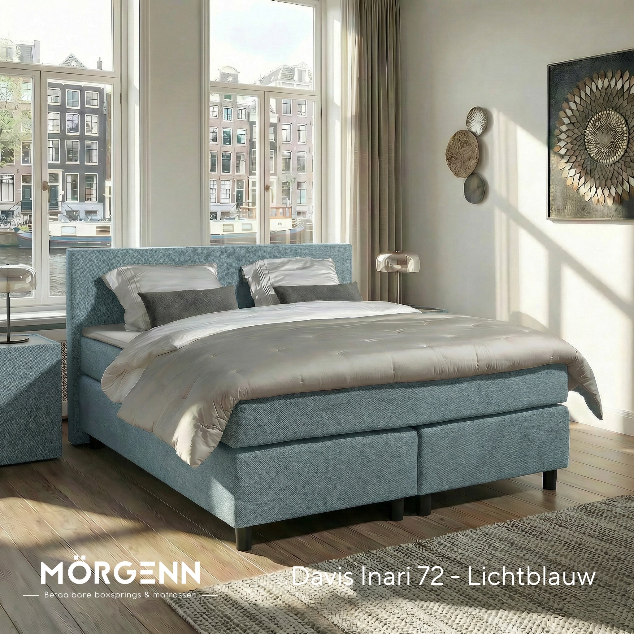 Mörgenn Boxspring Amsterdam - Pocketvering - Inclusief Dekbed en Kussens