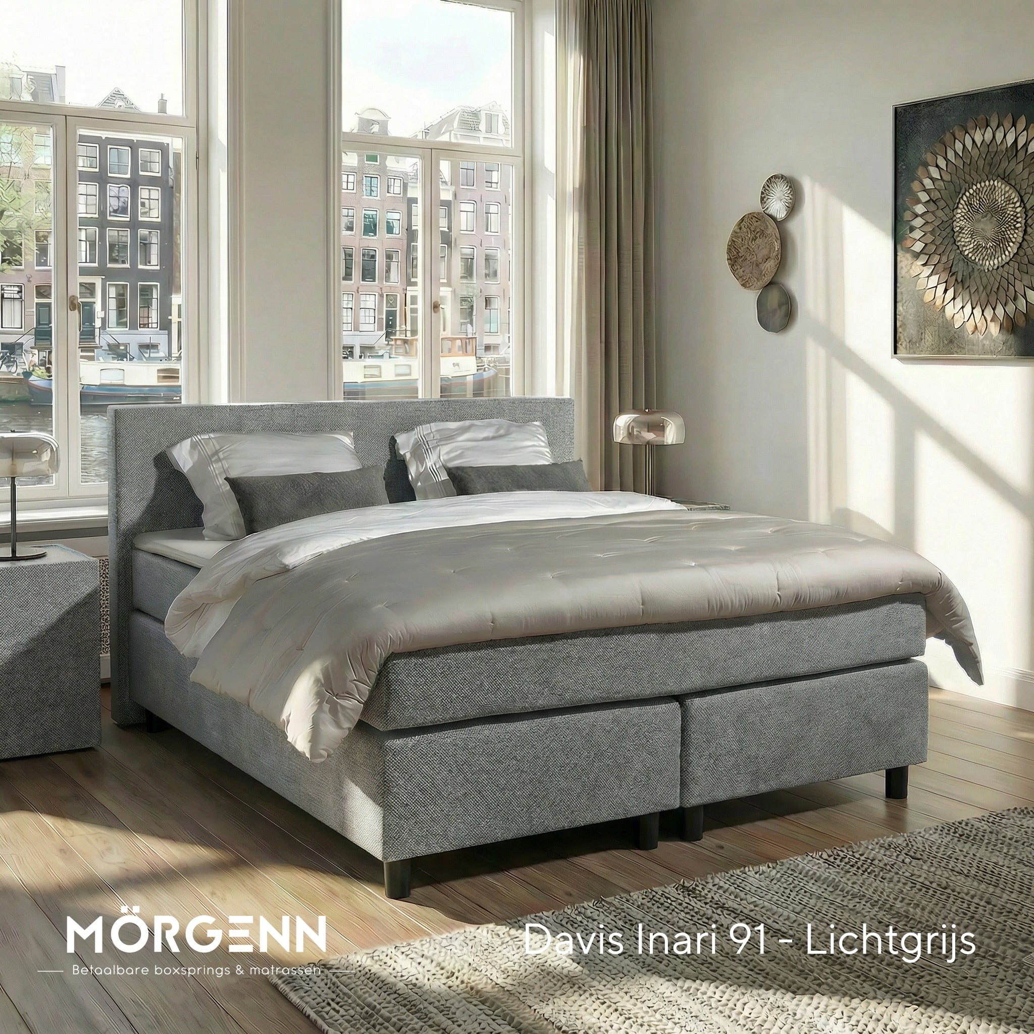 Mörgenn Boxspring Amsterdam - Pocketvering - Inclusief Dekbed en Kussens