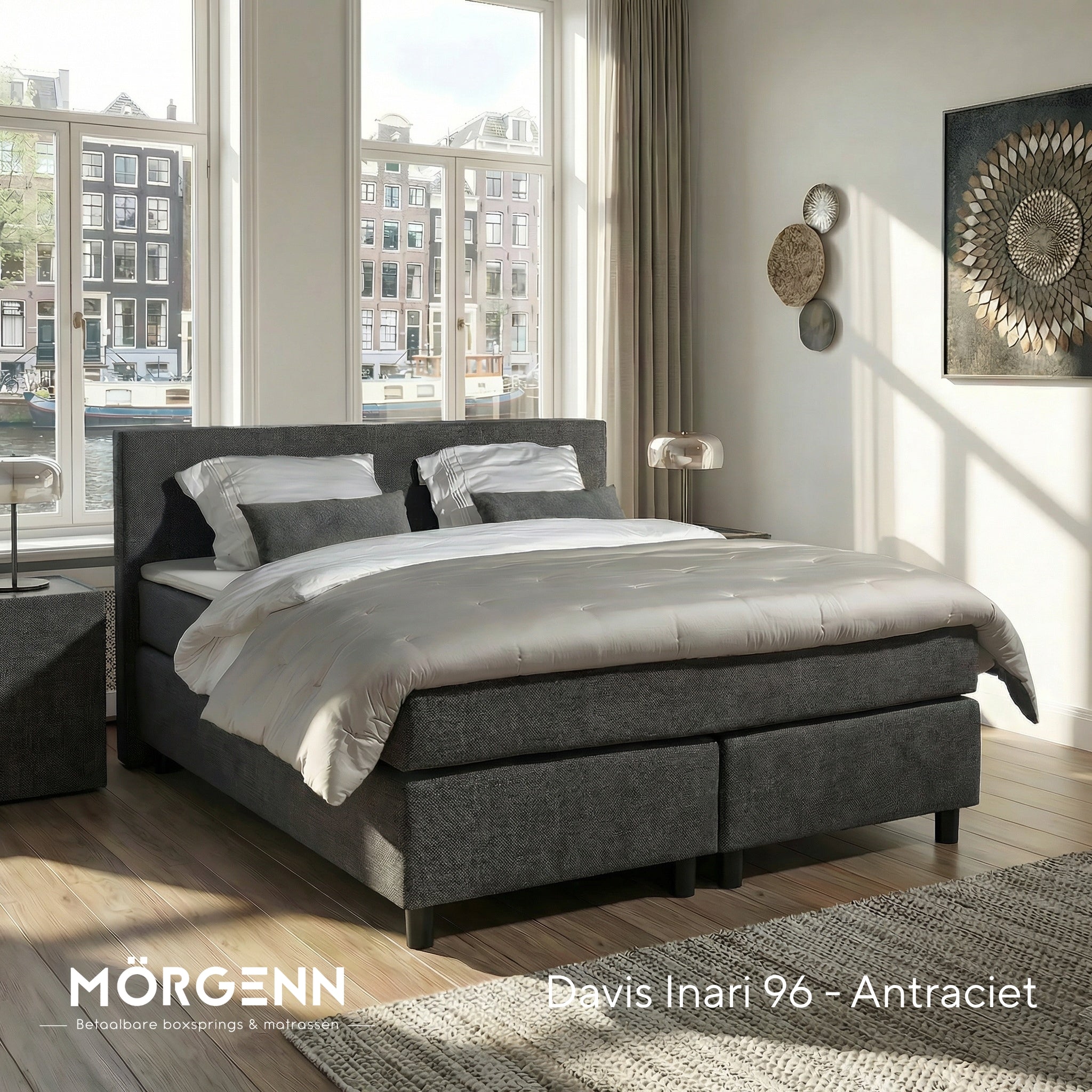 Mörgenn Boxspring Amsterdam - Pocketvering - Inclusief Dekbed en Kussens