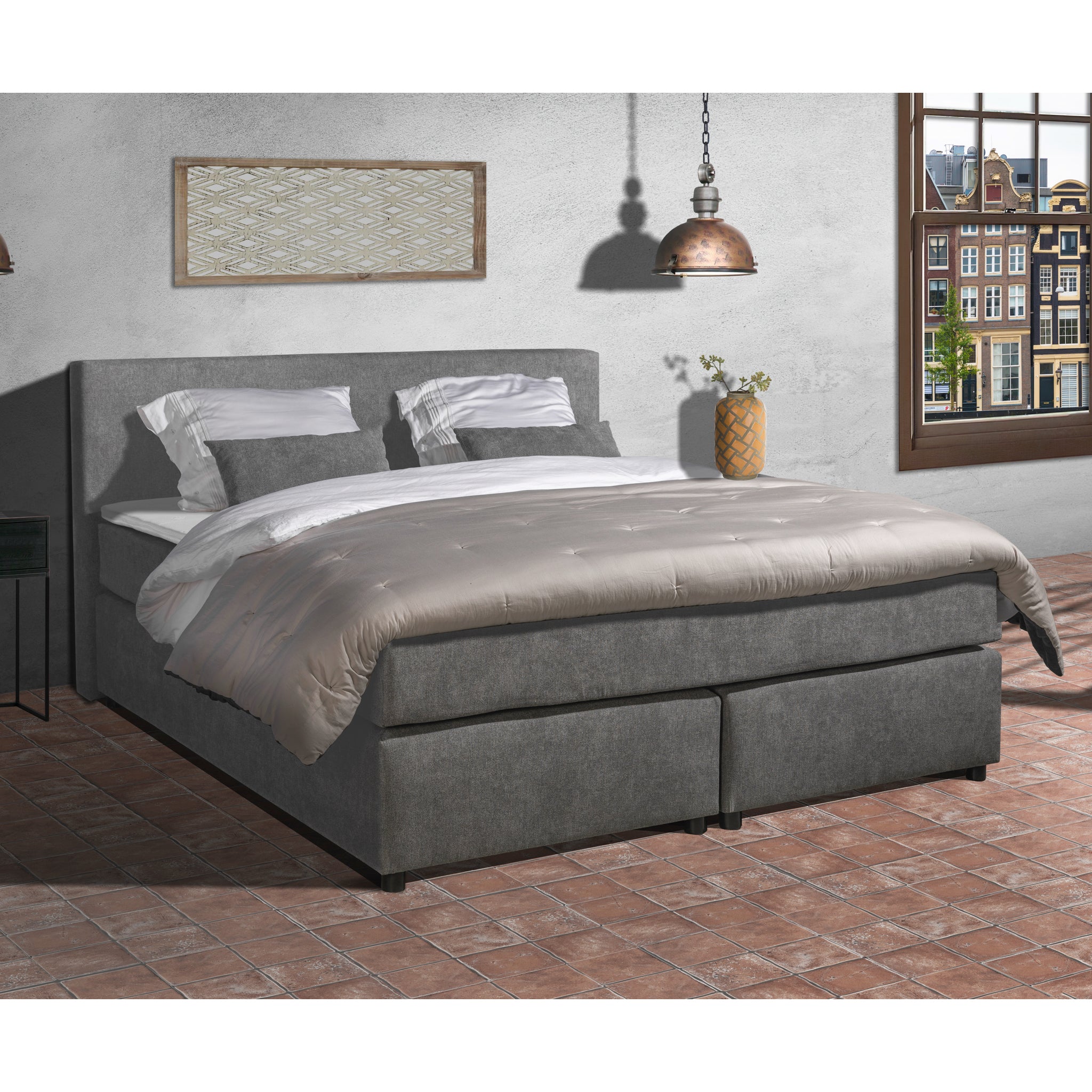 Mörgenn Boxspring Amsterdam - Pocketvering - Inclusief Dekbed en Kussens