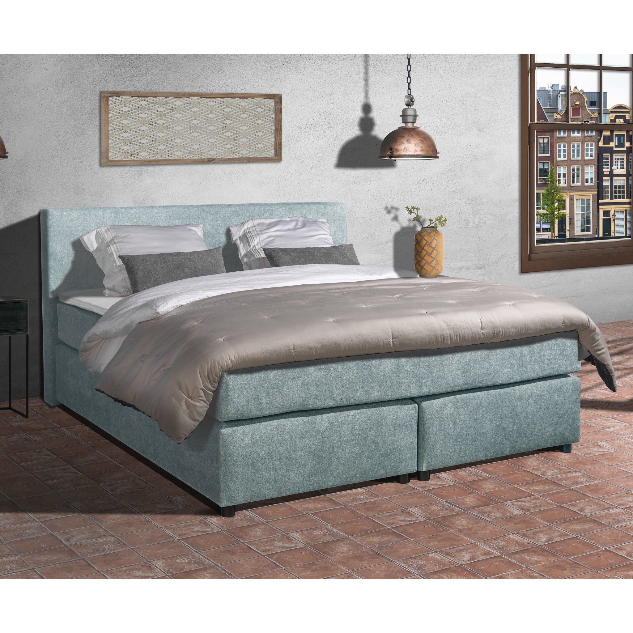 Mörgenn Boxspring Amsterdam - Pocketvering - Inclusief Dekbed en Kussens