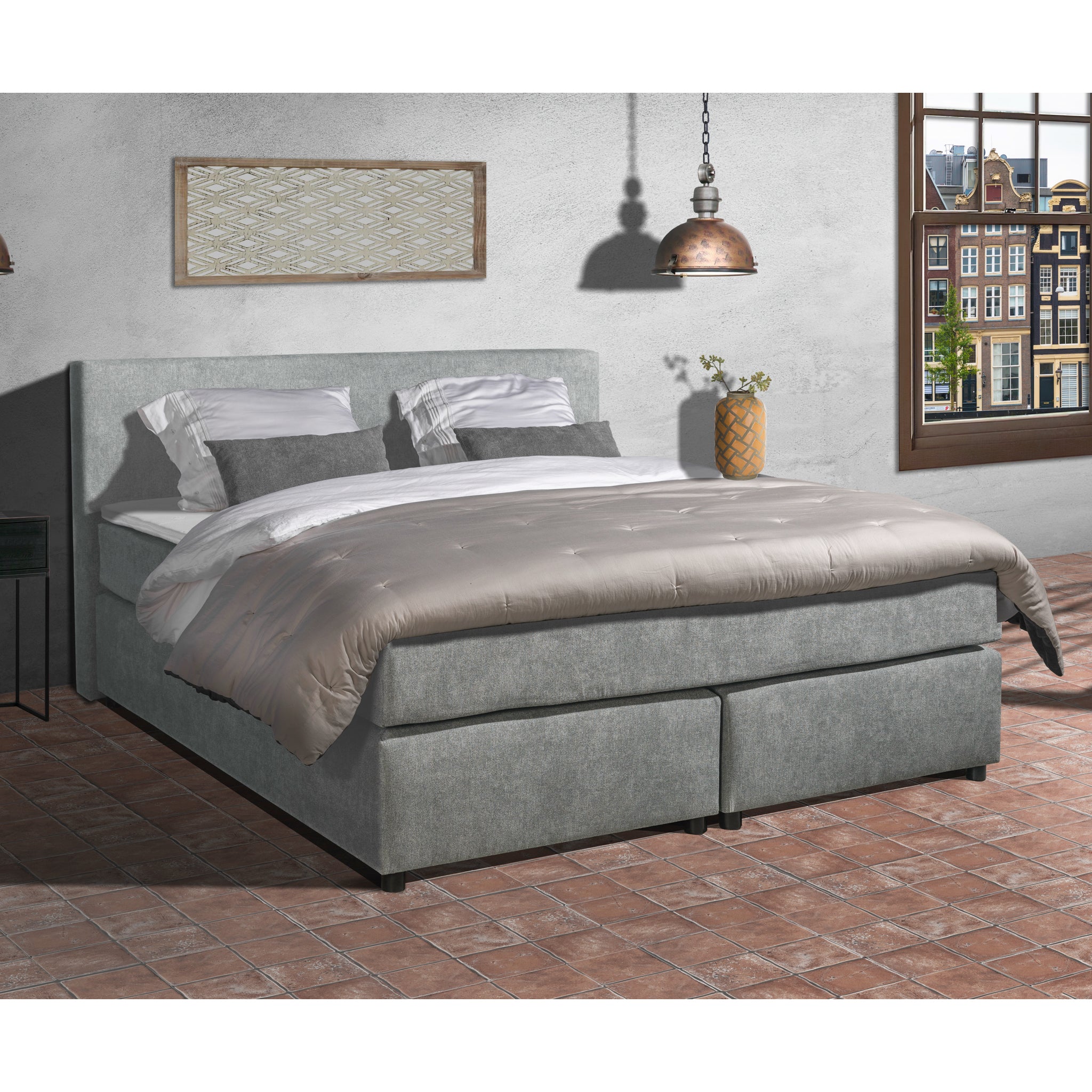 Mörgenn Boxspring Amsterdam - Pocketvering - Inclusief Dekbed en Kussens