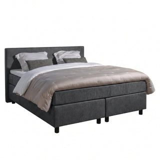 Mörgenn Boxspring Amsterdam Lederlook Skai Leer - Strak Hoofdbord + Dekbed en Kussens