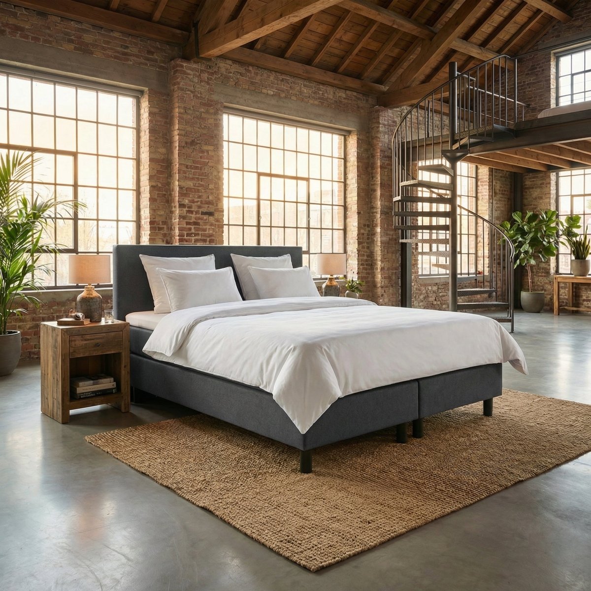 Mörgenn Boxspring Basic - Pocketvering - Matras met Geïntergreerde Topmatras 140 x 200 Zwart - Mörgenn