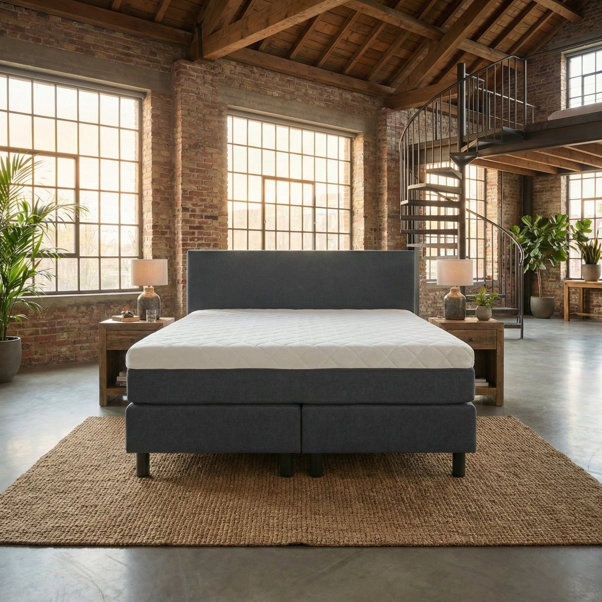 Mörgenn Boxspring Basic - Pocketvering - Matras met Geïntergreerde Topmatras 140 x 200 Zwart - Mörgenn
