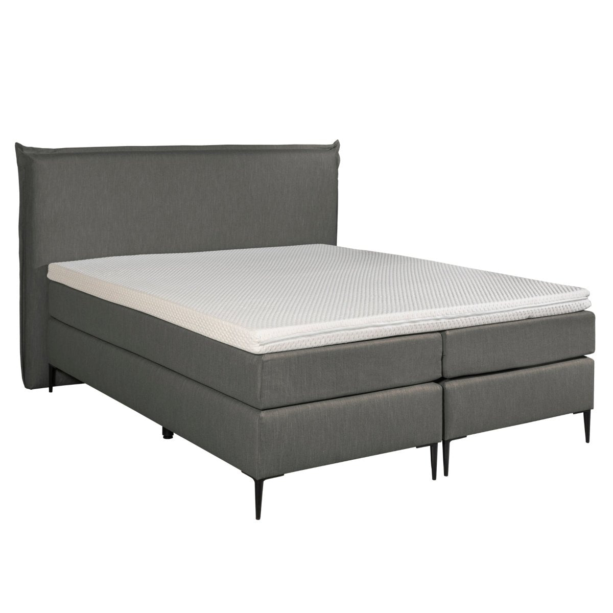 Mörgenn Boxspring LEUK - Pocketvering - Luxe Topper - Alle kleuren en maten 90x200 Koudschuim Topper ca. 9cm Antraciet - Mörgenn