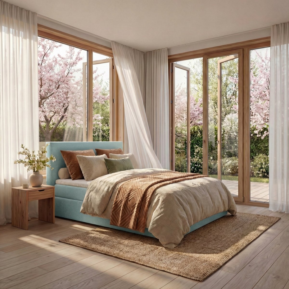 Mörgenn Boxspring Lounge - Pocketvering - Luxe Topper - Alle kleuren - Alle maten 80 x 200 Lichtblauw - Mörgenn