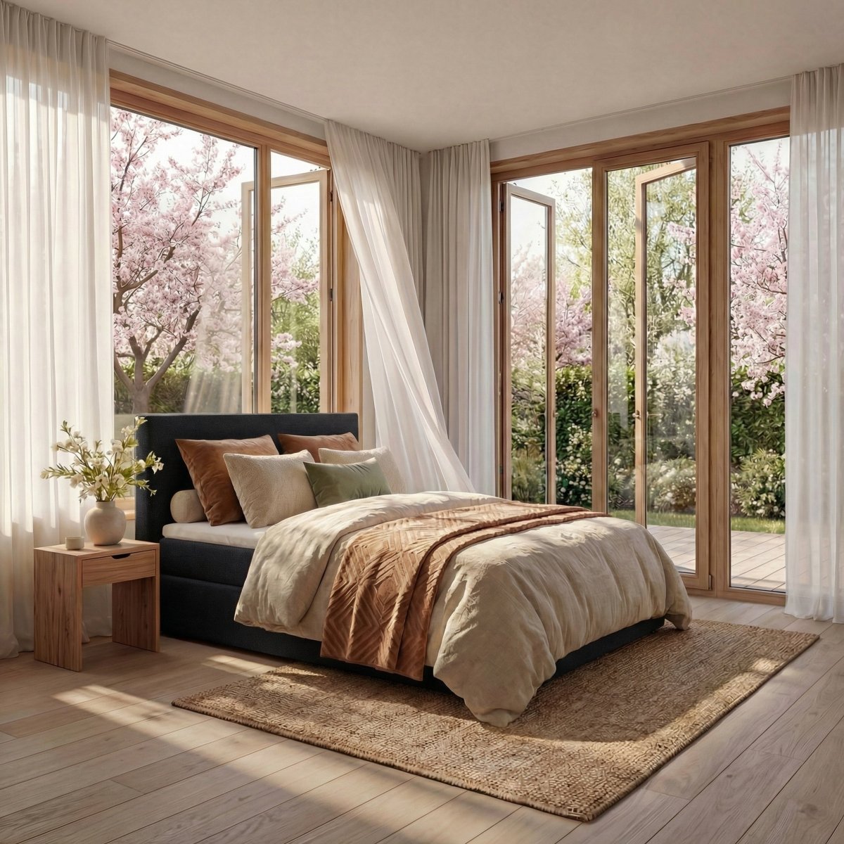 Mörgenn Boxspring Lounge - Pocketvering - Luxe Topper - Alle kleuren - Alle maten 80 x 200 Zwart - Mörgenn