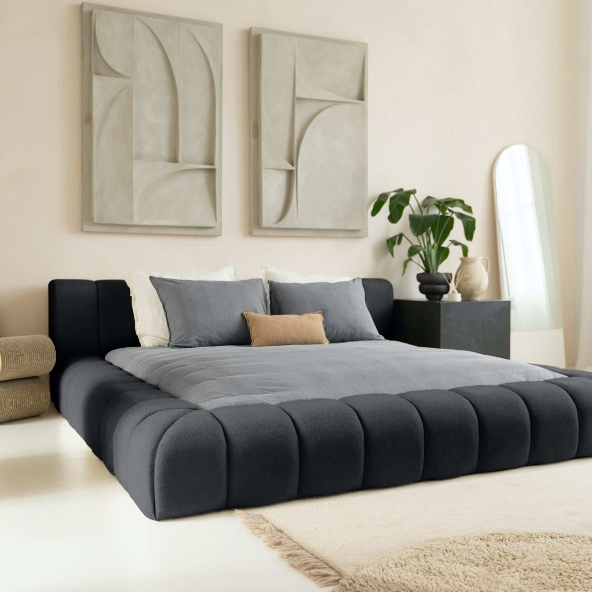 Mörgenn Adore Bed - Met of zonder Matras - Incl. Dekbed en Kussens 160x200 Antraciet Geen Matras - Mörgenn