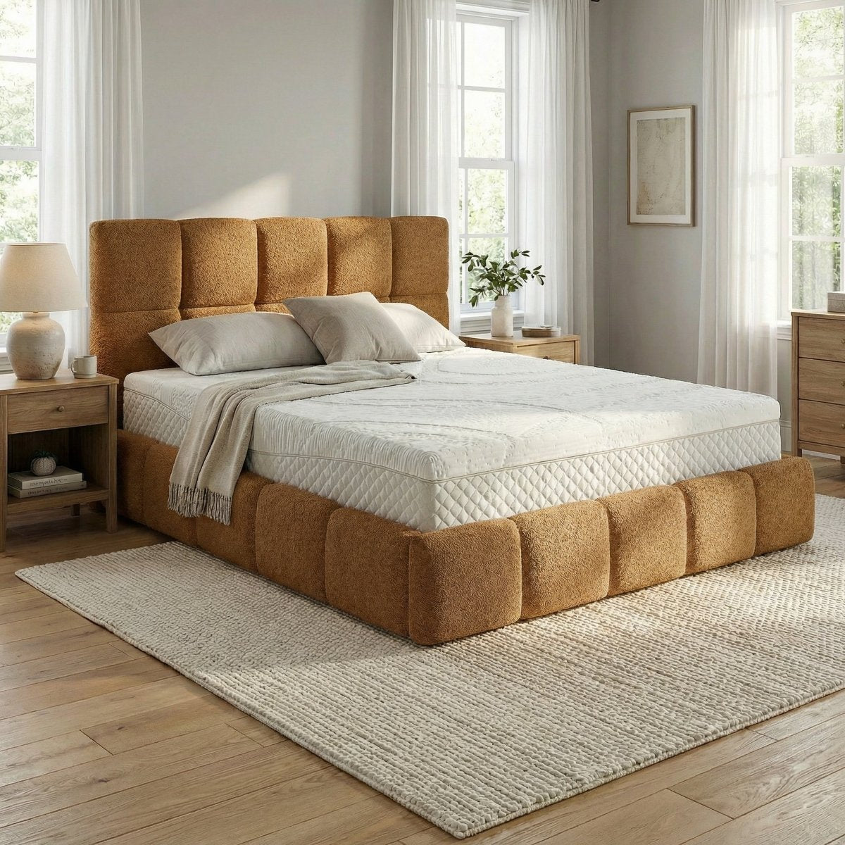 Mörgenn Bed Calma - Luxe ledikant met opbergruimte - Met of zonder matras 140x200 Inca Gold (Anthology 10) Geen matras - Mörgenn