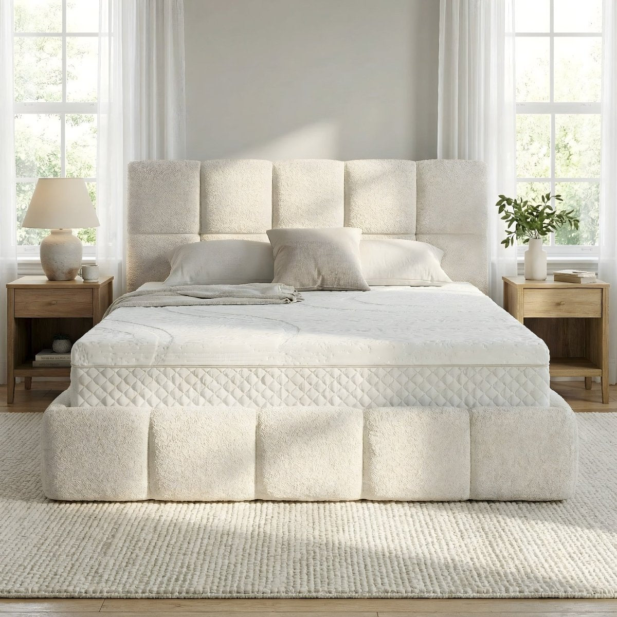 Mörgenn Bed Calma - Luxe ledikant met opbergruimte - Met of zonder matras 160x200 Beige Geen matras - Mörgenn