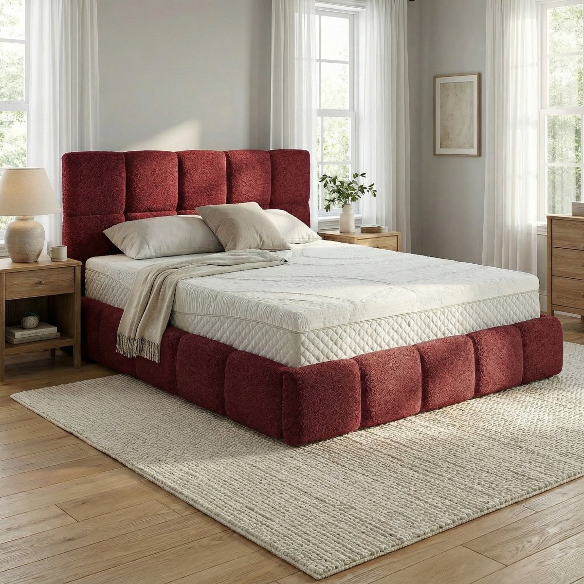 Mörgenn Bed Calma - Luxe ledikant met opbergruimte - Met of zonder matras 140x200 Red (Anthology 08) Geen matras - Mörgenn