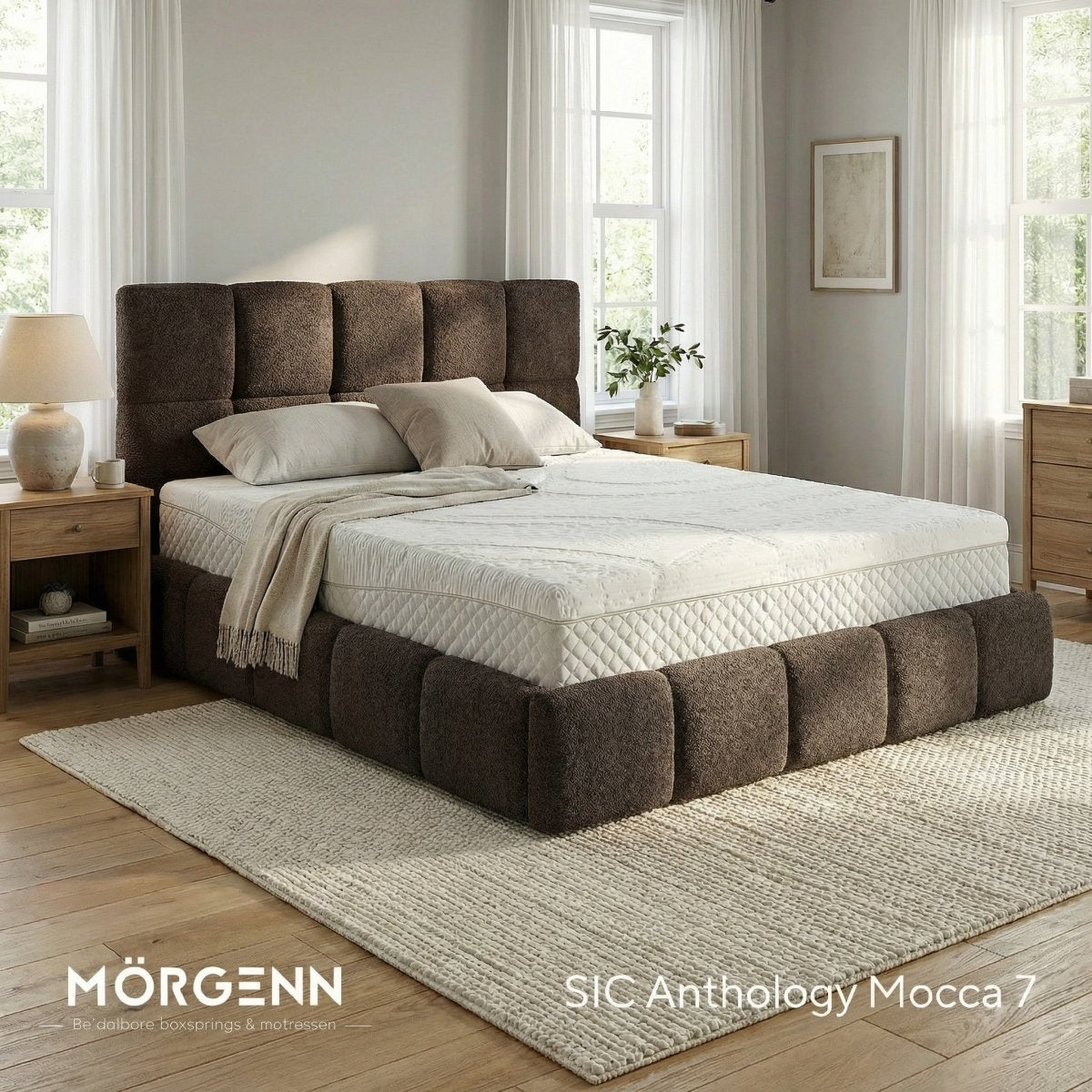 Mörgenn Bed Calma - Luxe ledikant met opbergruimte - Met of zonder matras 140x200 Mocca (Anthology 07) Geen matras - Mörgenn