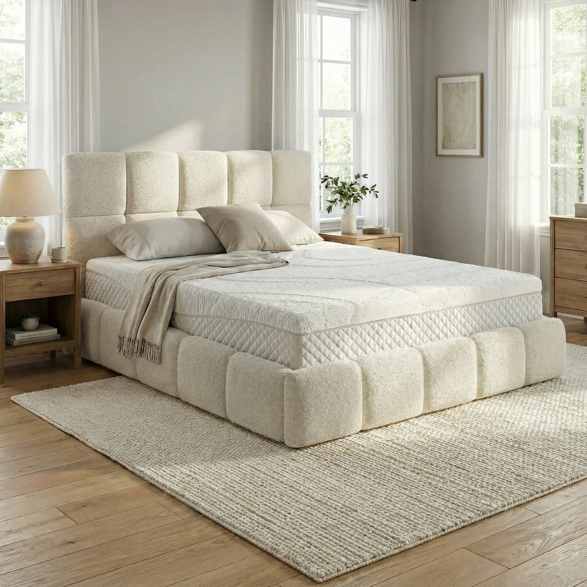 Mörgenn Bed Calma - Luxe ledikant met opbergruimte - Met of zonder matras 140x200 Cream (Anthology 20) Geen matras - Mörgenn