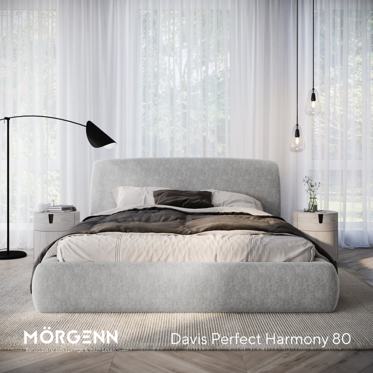 Mörgenn Bed Dune - Luxe ledikant met opbergruimte - Met of zonder matras 140x200 cm Beige (Perfect Harmony 02) Geen matras - Mörgenn