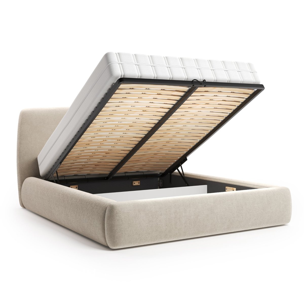 Mörgenn Bed Dune - Luxe ledikant met opbergruimte - Met of zonder matras 140x200 cm Beige (Perfect Harmony 02) Geen matras - Mörgenn