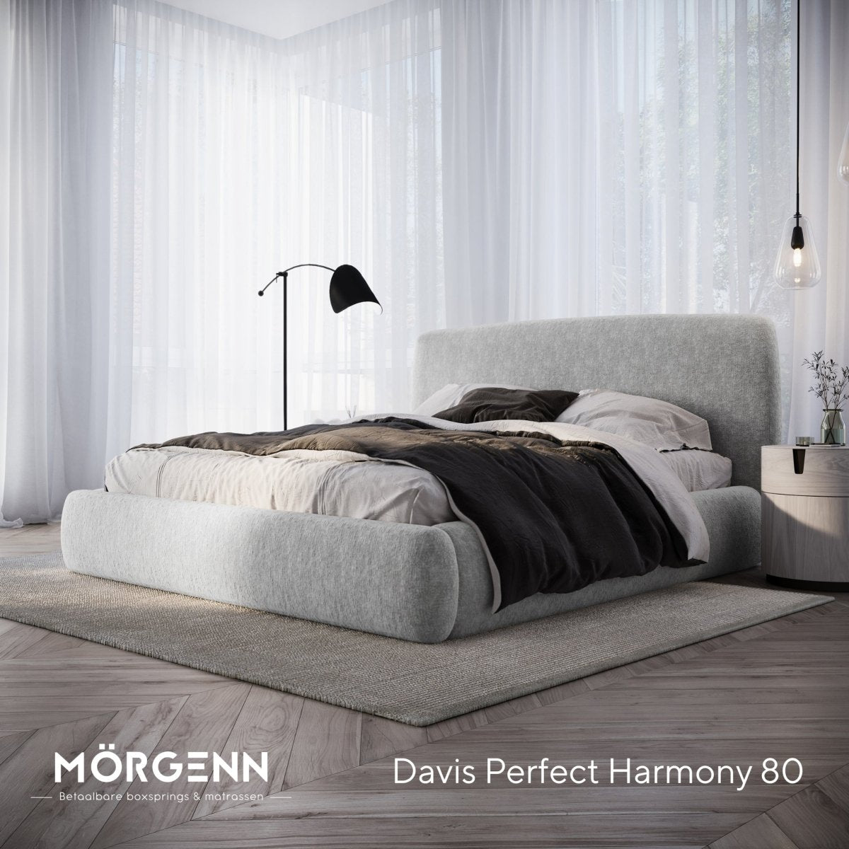 Mörgenn Bed Dune - Luxe ledikant met opbergruimte - Met of zonder matras 140x200 cm Beige (Perfect Harmony 02) Geen matras - Mörgenn