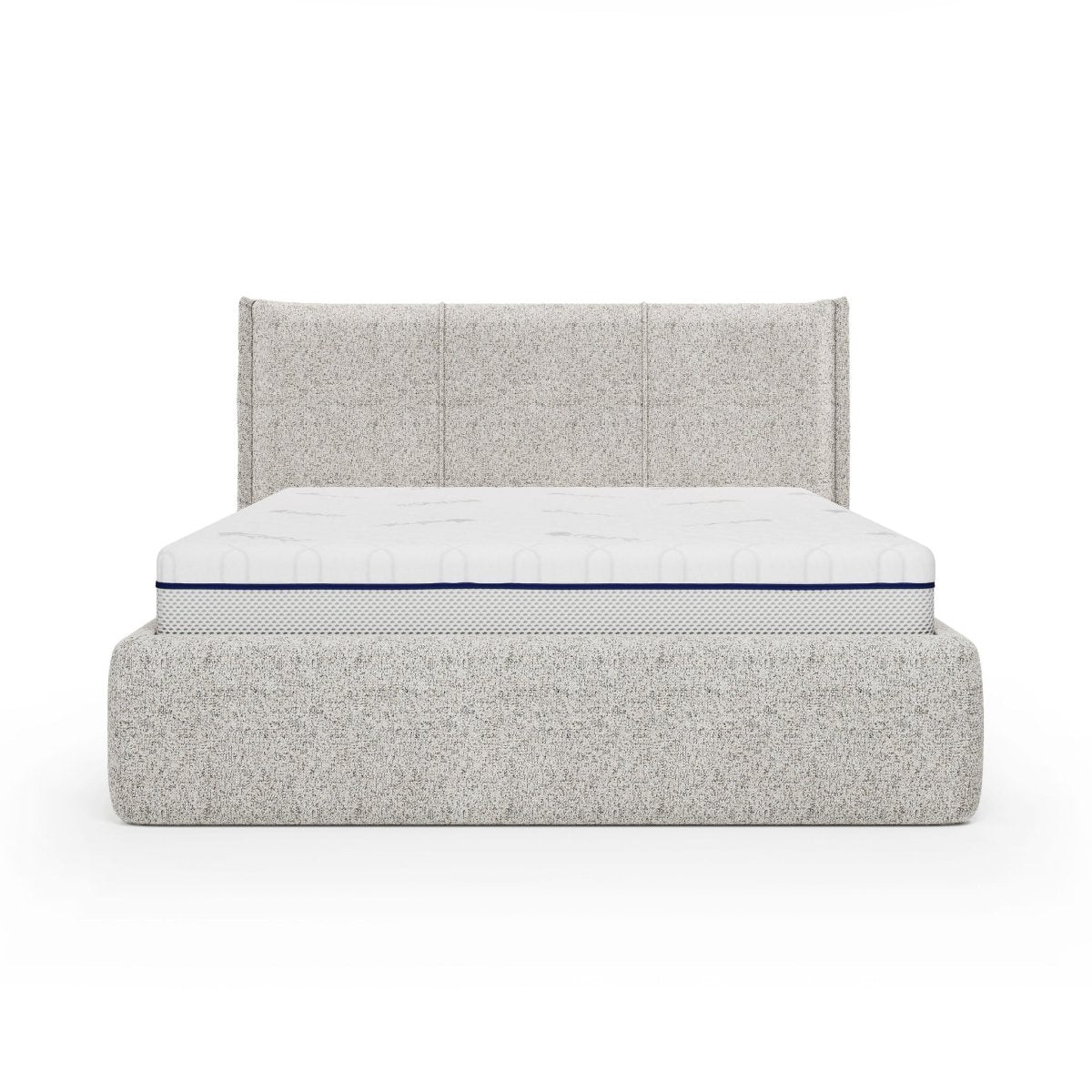 Mörgenn Bed Nordberg - Luxe bed met Elektrische opbergruimte 140x200 cm Grijs Melange (Puente 06) Geen matras - Mörgenn