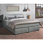 Mörgenn Boxspring Amsterdam - Pocketvering - Inclusief Dekbed en Kussens 80 x 200 Lichtgrijs - Mörgenn