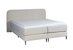 Mörgenn Boxspring Bouclé - Pocketvering - Luxe Curvy Hoofdbord 90x200 Teddy Beige - Mörgenn