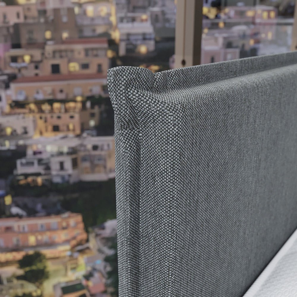 Mörgenn Boxspring Capri - Hoofdbord met bies - Pocketvering Boxen én Matrassen 80 x 200 Antraciet - Mörgenn