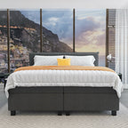 Mörgenn Boxspring Capri - Hoofdbord met bies - Pocketvering Boxen én Matrassen 80 x 200 Antraciet - Mörgenn