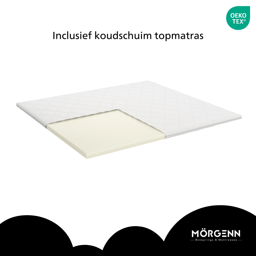 Mörgenn Boxspring Comforta - Pocketvering - Incl. Dekbed & Kussens 80 x 200 Antraciet - Mörgenn