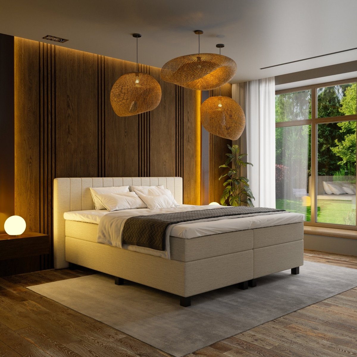 Mörgenn Boxspring Douze - Pocketvering + Dekbed en Kussens 80 x 200 Beige - Mörgenn