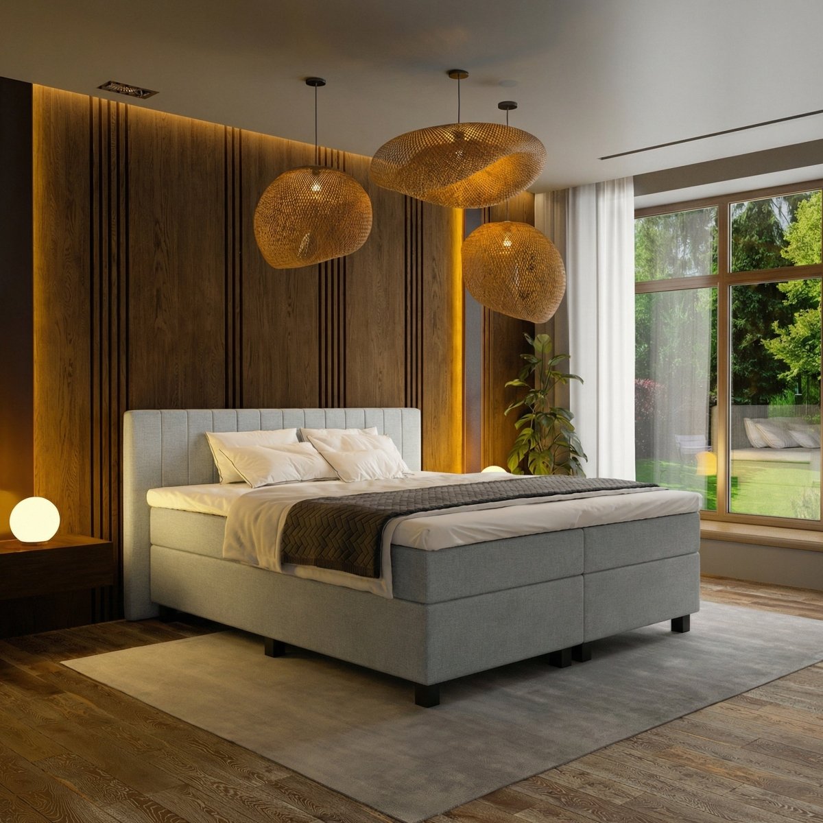 Mörgenn Boxspring Douze - Pocketvering + Dekbed en Kussens 80 x 200 Lichtgrijs - Mörgenn