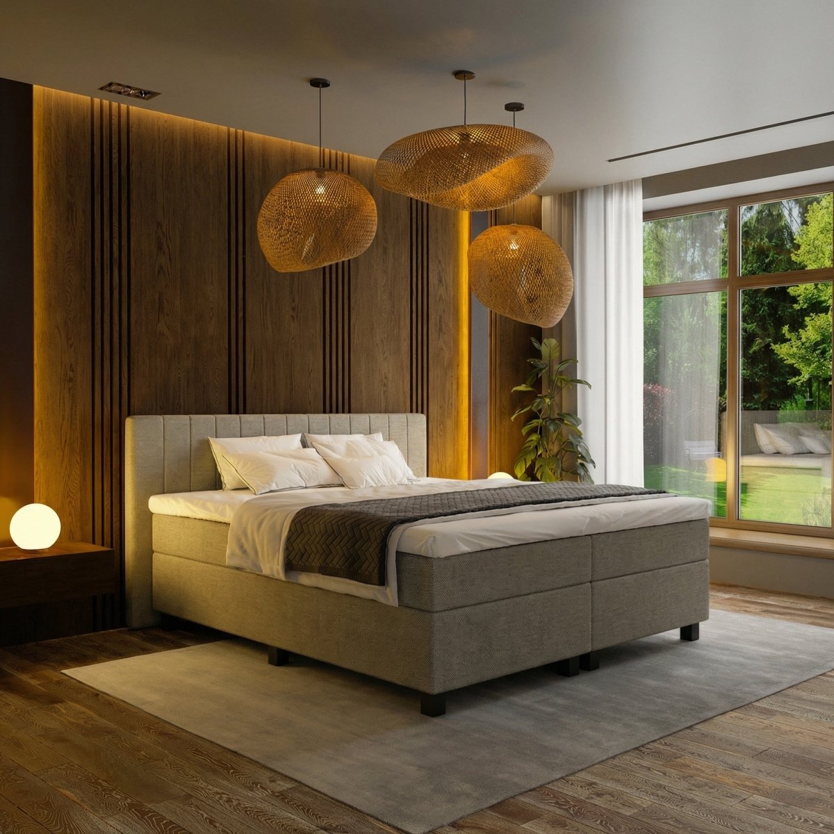 Mörgenn Boxspring Douze - Pocketvering + Dekbed en Kussens 80 x 200 Taupe - Mörgenn