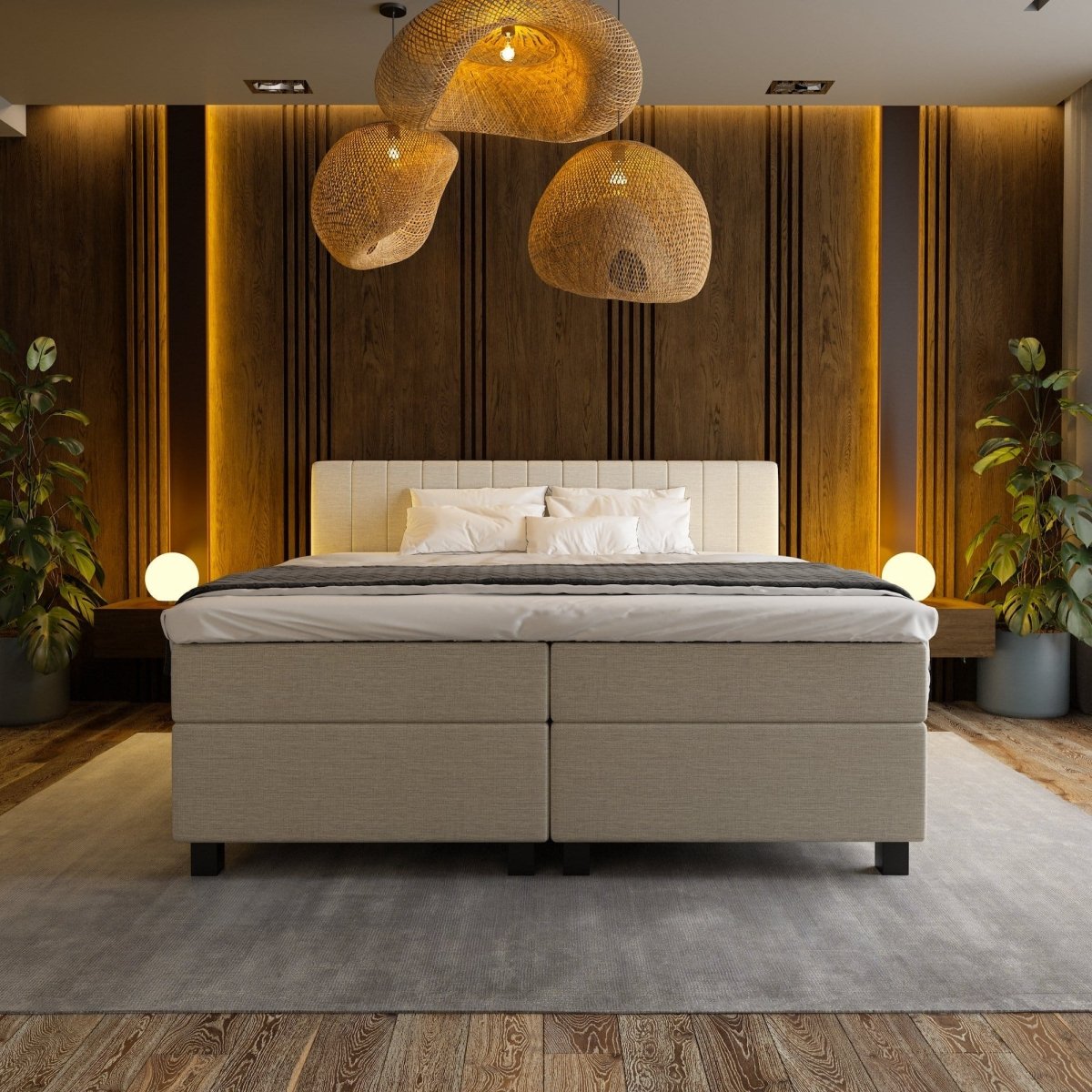 Mörgenn Boxspring Douze - Pocketvering + Dekbed en Kussens 80 x 200 Antractiet - Mörgenn