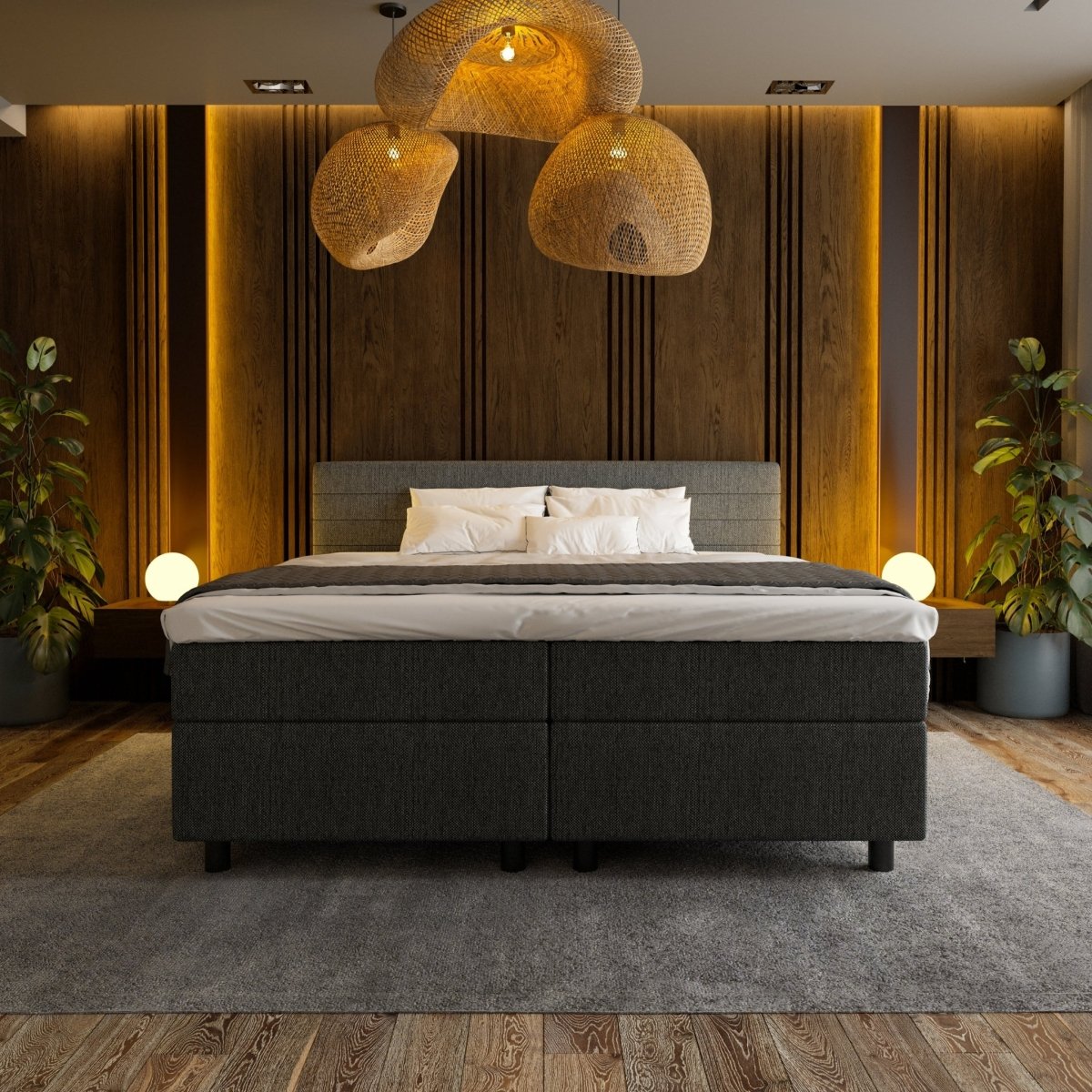 Mörgenn Boxspring Horizon - Pocketvering - Incl. Dekbed en Kussens 80 x 200 Zwart - Mörgenn