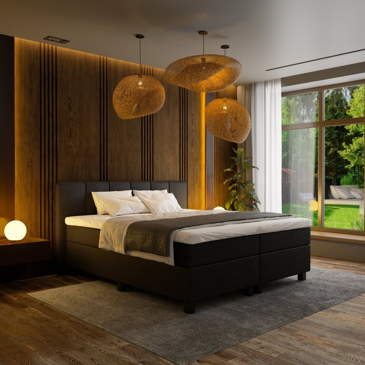 Mörgenn Boxspring Madrid - Pocketvering - Incl. Dekbed en Kussens 80 x 200 Zwart - Mörgenn
