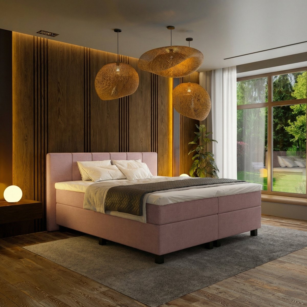 Mörgenn Boxspring Madrid - Pocketvering - Incl. Dekbed en Kussens 80 x 200 Oud Roze - Mörgenn