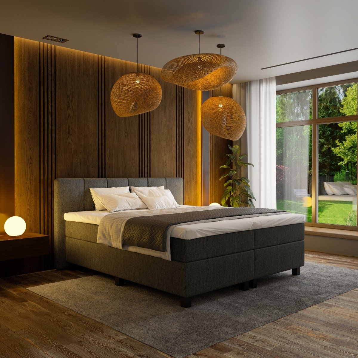 Mörgenn Boxspring Madrid - Pocketvering - Incl. Dekbed en Kussens 80 x 200 Antraciet - Mörgenn