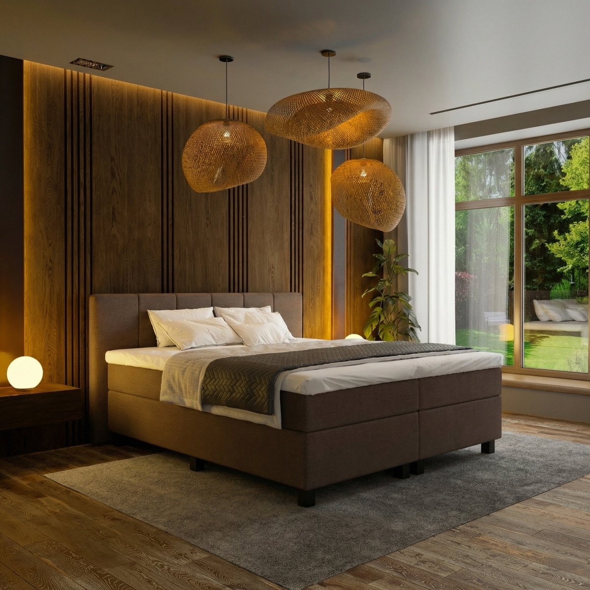 Mörgenn Boxspring Madrid - Pocketvering - Incl. Dekbed en Kussens 80 x 200 Bruin - Mörgenn