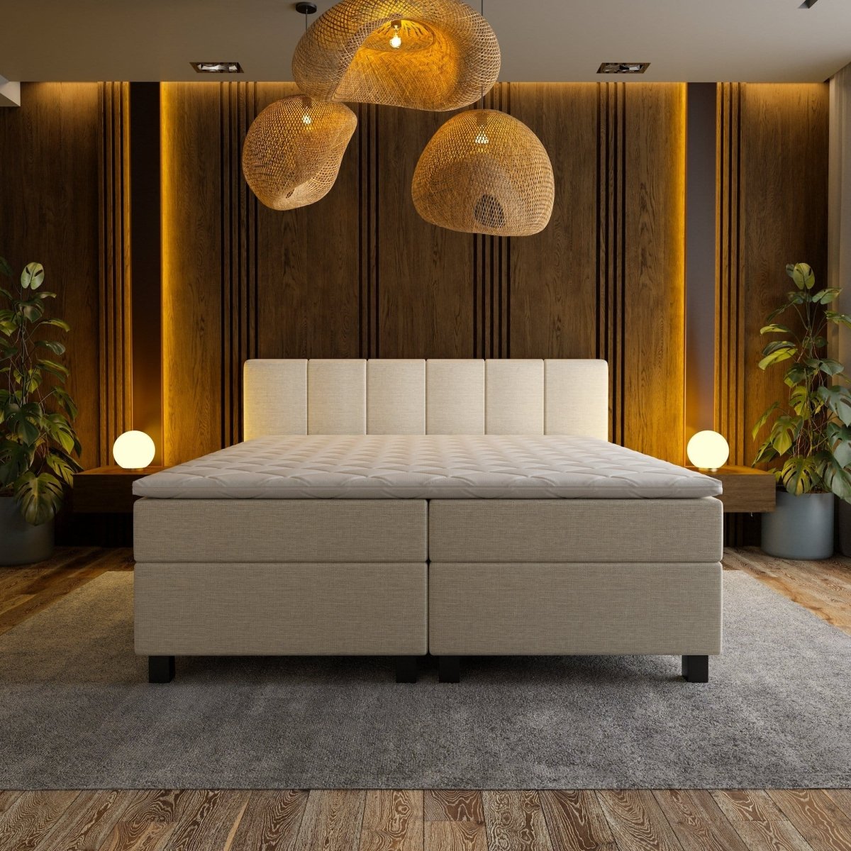 Mörgenn Boxspring Madrid - Pocketvering - Incl. Dekbed en Kussens 80 x 200 Beige - Mörgenn