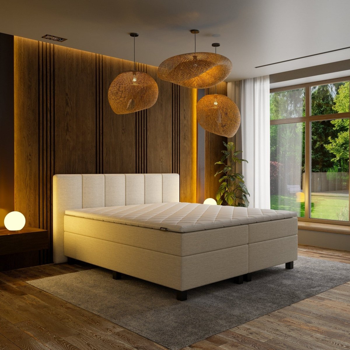 Mörgenn Boxspring Madrid - Pocketvering - Incl. Dekbed en Kussens 80 x 200 Beige - Mörgenn