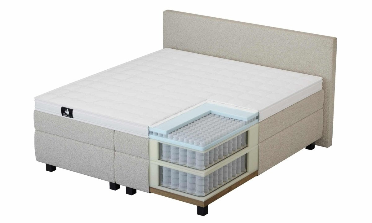 Mörgenn Boxspring Valk Suite - Pocketvering - Luxe Topper 80 x 200 Antraciet - Mörgenn