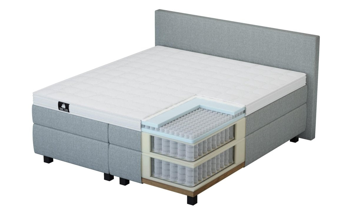 Mörgenn Boxspring Valk Suite - Pocketvering - Luxe Topper 80 x 200 Antraciet - Mörgenn